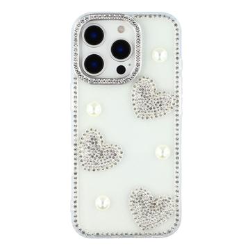 Etui hybrydowe iPhone 16 Pro Max Lśniąca miłość i perła - przezroczyste