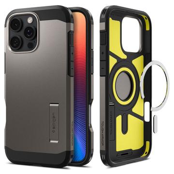 iPhone 16 Pro Max Etui Spigen Tough Armor Mag - Stalowy