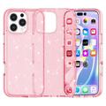 iPhone 16 Pro Max Hybrydowe Etui Stylish Glitter Series - Róż