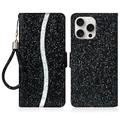 iPhone 16 Pro Max Stylowe etui z brokatem - czarne