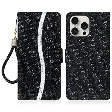 iPhone 16 Pro Max Stylowe etui z brokatem - czarne