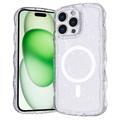 iPhone 16 Pro Max Wave-Edge Laser Glitter MagSafe Etui - przezroczyste