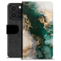 Etui Portfel Premium - iPhone 16 Pro - Jadeitowy Marmur