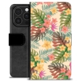 Etui Portfel Premium - iPhone 16 Pro - Różowe Kwiaty