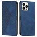 iPhone 16 Pro Etui portfelowe z wzorem rombów z magnetycznym zamknięciem