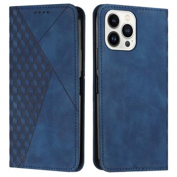 iPhone 16 Pro Etui portfelowe z wzorem rombów z magnetycznym zamknięciem