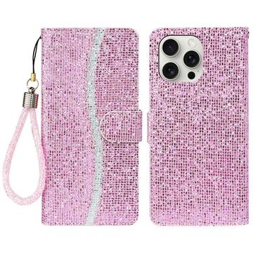 iPhone 16 Pro Stylowe etui z brokatem - różowe
