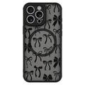 iPhone 16 Pro Stylowe magnetyczne etui ochronne - czarne kokardki