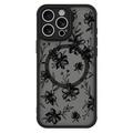 iPhone 16 Pro Stylowe magnetyczne etui ochronne - Atramentowe kwiaty
