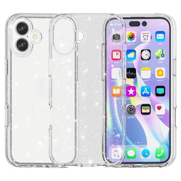 iPhone 16 Hybrydowe Etui Stylish Glitter Series - Biel