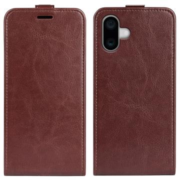 iPhone 16 Pionowe Etui z Kieszenią na Kartę - Brąz