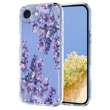 Etui TPU z kwiatowym wzorem na iPhone 16e - Glicynia
