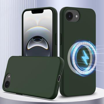 iPhone 16e Etui z Płynnego Silikonu - kompatybilne z MagSafe - Ciemna Zieleń