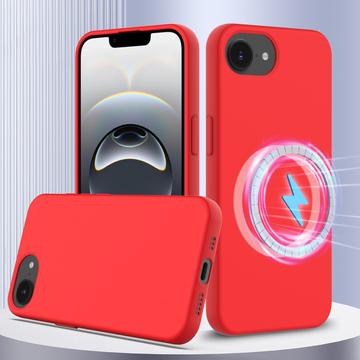 iPhone 16e Etui z Płynnego Silikonu - kompatybilne z MagSafe - Czerwień