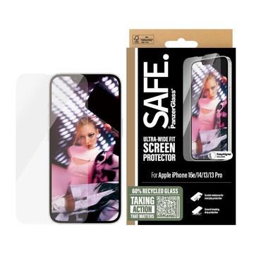 Ochraniacz ekranu iPhone 16e/14/13/13 Pro PanzerGlass Safe Ultra-Wide Fit - 9H - przezroczysty