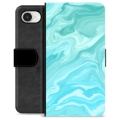 Etui Portfel Premium - iPhone 16e - Błękitny Marmur