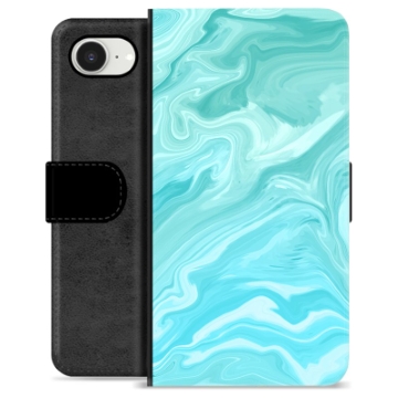 Etui Portfel Premium - iPhone 16e - Błękitny Marmur