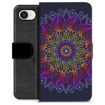 Etui Portfel Premium - iPhone 16e - Kolorowa Mandala