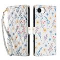 iPhone 16e Etui na portfel z rombowym wzorem kwiatowym