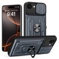 iPhone 16e Hybrydowe Etui z Pierścieniem Obrotowym z Osłoną Aparatu