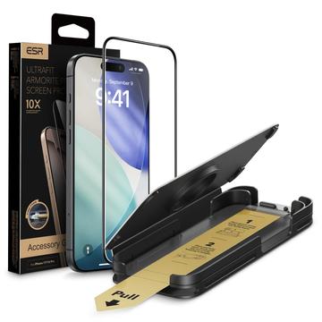 Ochraniacz ekranu iPhone 17/16 Pro ESR UltraFit Armorite Pro ze szkła hartowanego - 9H, 0.3mm - czarna krawędź