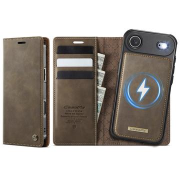 Etui z odpinanym portfelem 2 w 1 Caseme C49 na iPhone Air - kompatybilne z MagSafe, RFID - kawowe