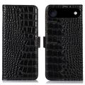 iPhone Air Skórzane Etui z Portfelem Crocodile z RFID
