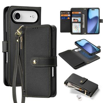 iPhone 17 Air Dux Ducis Lawa Etui portfelowe skórzane z magnetycznym pokryciem - Czarny