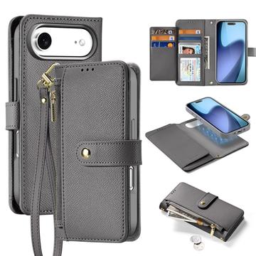 iPhone 17 Air Dux Ducis Lawa Etui portfelowe skórzane z magnetycznym pokryciem - szary