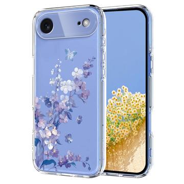 Etui TPU z kwiatowym wzorem na iPhone 17 Air - fioletowe
