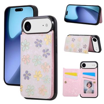 Etui z nadrukiem kwiatowym na iPhone 17 Air z uchwytem RFID na kartę - Kwiaty