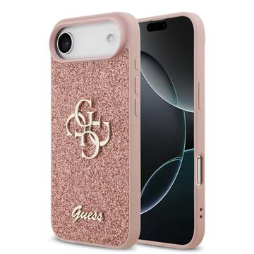 iPhone 17 Air Etui Guess Fixed Glitter 4G Metal Logo - Róż