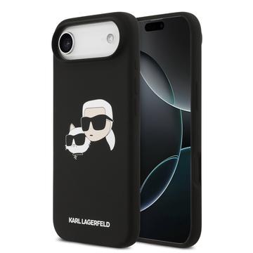 iPhone Air Karl Lagerfeld Double Heads Etui MagSafe z płynnego silikonu - czarny