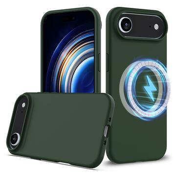 iPhone 17 Air Etui z Płynnego Silikonu - kompatybilne z MagSafe - Ciemna Zieleń