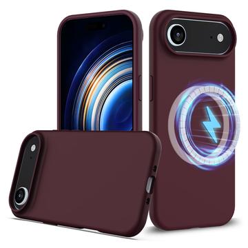 iPhone 17 Air Etui z Płynnego Silikonu - kompatybilne z MagSafe - Czerwone Wino