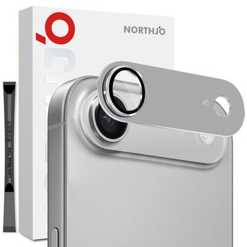 iPhone Air Northjo Pełna ochrona obiektywu aparatu z matowego metalu i szkła hartowanego - szary