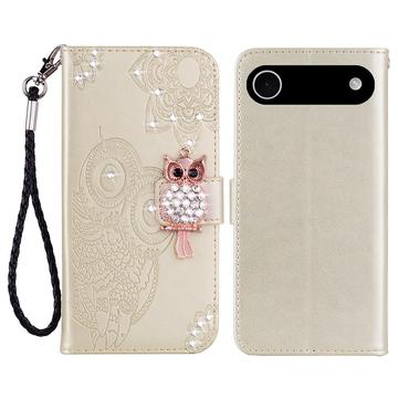 iPhone Air Etui portfelowe z kryształkami górskimi Sowa