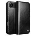Klasyczne Skórzane Etui z Portfelem Qialino do iPhone 17 Air - Czarne