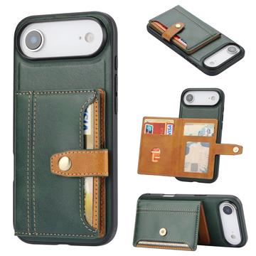 iPhone 17 Air Retro Style Etui z Portfel - Zieleń