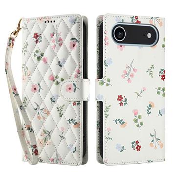 iPhone Air Etui na portfel z rombowym wzorem kwiatowym - Róże