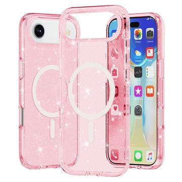 iPhone 17 Air Hybrydowe Etui Stylish Glitter Series - Zgodność z MagSafe - Róż