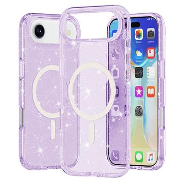 iPhone 17 Air Hybrydowe Etui Stylish Glitter Series - Zgodność z MagSafe - Fiolet