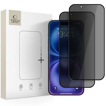 Ochraniacz ekranu ze szkła hartowanego Privacy iPhone 17 Air Tech-Protect Glass Spy+ - 2 szt. - Czarny
