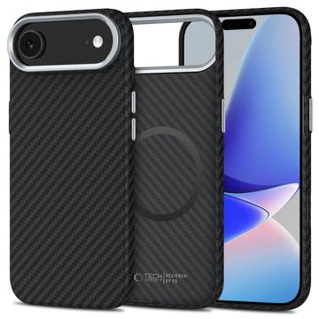 Plastikowe etui iPhone 17 Air Tech-Protect Ion Carbon  - kompatybilne z MagSafe - czarny / srebrny