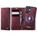 Etui z odpinanym portfelem 2 w 1 Caseme C49 iPhone 17 - kompatybilne z MagSafe, RFID - czerwone