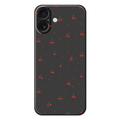 Etui z TPU iPhone 17 z wzorem wiśniowym - czarny