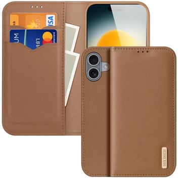 Skórzane Etui z Portfelem Dux Ducis Hivo do iPhone 17 - Brąz