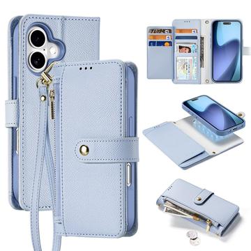 iPhone 17 Dux Ducis Lawa Etui portfelowe skórzane z magnetycznym pokryciem - Lazurowy