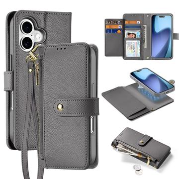 iPhone 17 Dux Ducis Lawa Etui portfelowe skórzane z magnetycznym pokryciem - szary