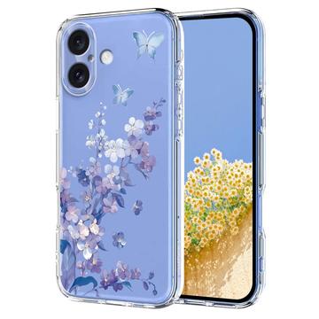 Etui TPU z kwiatowym wzorem na iPhone 17 - fioletowe